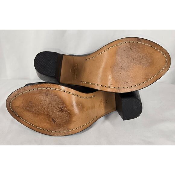 RAG & BONE WOMEN’S NOELLE BLACK LEATHER PEEP TOE BOOTIES – US SIZE 9 - Picture 8 of 11